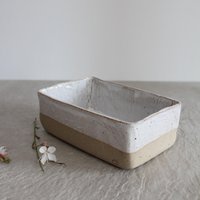 Rustikale Weiße Keramik Backform Salatschüssel Hand Geworfen Steinzeug Geschirr Handgemacht von CeramicsStories