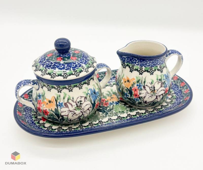 Ceramika Artystyczna Bolesławiec Kaffeeservice Unikat Set für Tee/Kaffee – Bunzlauer Keramik, Handbemalt von Ceramika Artystyczna Bolesławiec