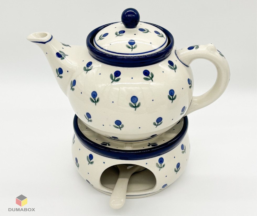 Ceramika Artystyczna Bolesławiec Teekanne Set Kanne und Teelichthalter Stövchen Bunzlauer Keramik Ceramika Artystyczna Bolesławiec Teekanne Set Kanne und Teelichthalter Stövchen Bunzlauer Keramik von Ceramika Artystyczna Bolesławiec