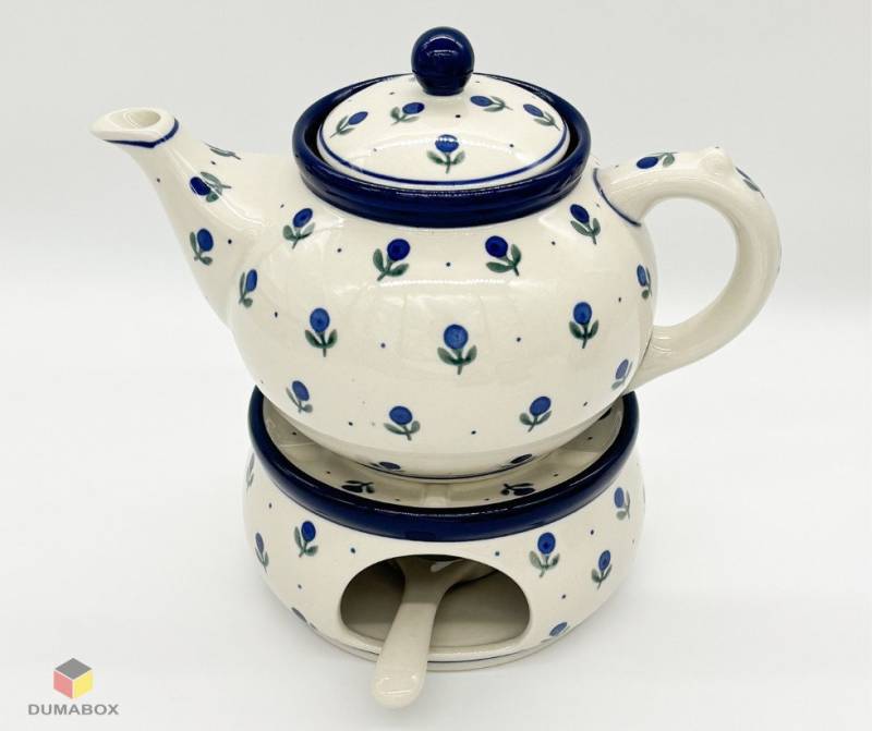 Ceramika Artystyczna Bolesławiec Teekanne Set Kanne und Teelichthalter Stövchen Bunzlauer Keramik Ceramika Artystyczna Bolesławiec Teekanne Set Kanne und Teelichthalter Stövchen Bunzlauer Keramik von Ceramika Artystyczna Bolesławiec