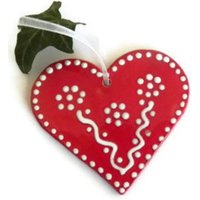 2Er Set Keramik Valentinstag Ornament, Home Dekoration, Traditionelle Weihnachten Lesen Herz Geschenk, Ornament von Ceraminic