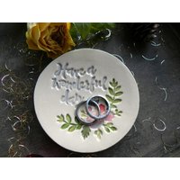 Blume Ring Schale Guten Tag Keramik Platte Blatt Schmuck Bunte Halter von Ceraminic
