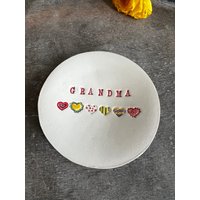 Herz Keramik Teller Geschenke Für Oma, Oma Weiße Schale Regenbogen Herzen Text Botschaft von Ceraminic