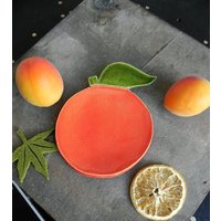 Keramik Schale Orange, Feinschmecker Geschenk, Obst Teller, Vegan Orange Küche Dekor, Dekoration, Garten Löffel Rest von Ceraminic