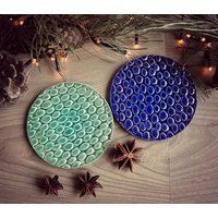Keramik Untersetzer Mint Und Royal Blue Kiesel Muster Set Von 2 Keramik Untersetzer Mint Und Royal Blue Kiesel Muster Set Von 2 von Ceraminic