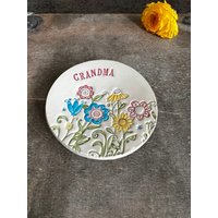 Muttertag Keramik Ringschale Text Blumenteller Bunte Großmutter Geschenk Töpferei Ringhalter Brautdusche Schmuckschale von Ceraminic