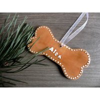 Personalisierter Haustier Weihnachtsschmuck, Hund Geschenk, Weihnachten Keramik Hundeknochen, Weihnachtsdekoration, Personalisierte von Ceraminic