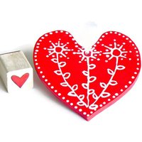Valentinstag Ornament Rotes Herz Weihnachtsdekoration Weiße Blume Keramik Umweltfreundliche Hochzeitsdeko Muttertagsgeschenk von Ceraminic