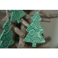 Weihnachtsbaum Ornamente, Spitze Mint Keramik Weihnachtsverzierungen, Winter Dekoration Geschenke, 3 Weihnachtsgeschenke, Grüner Baum Home Decor von Ceraminic