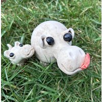 Putziges Pärchen Hippo Mit Nachwuchs Keramik Unikat Ton Von Hand Getöpfert Haus Gartendekoration Keramikunikat Gartenkeramik Gartenunikat von Ceratina