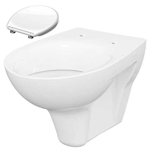 Wand WC Ceravid Tiefspüler mit hochwertigem WC Sitz Absenkautomatik per Knopdruck abnehmbar Komplettset von Ceravid