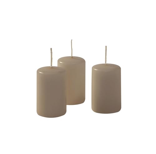 Cereria di Giorgio Risthò Kerzen Durchmesser 4 cm Höhe 7 - Taupe - Packung mit 12 Stück von Cereria di Giorgio
