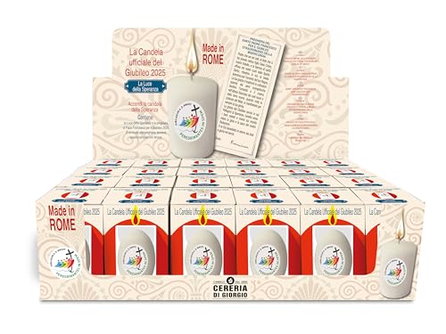 Display mit 24 Packungen offizieller Jubiläumskerzen 2025 - Durchmesser 4 cm Höhe 7 cm - Mit dem offiziellen Gebet des Jubiläums 2025 übersetzt in 8 Sprachen Display mit 24 Packungen offizieller Jubiläumskerzen 2025 - Durchmesser 4 cm Höhe 7 cm - Mit dem offiziellen Gebet des Jubiläums 2025 übersetzt in 8 Sprachen von Cereria di Giorgio