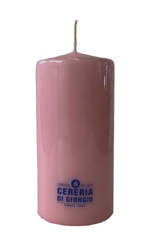 Kerze Durchmesser 7 cm Höhe 15 cm - Altrosa von Cereria di Giorgio