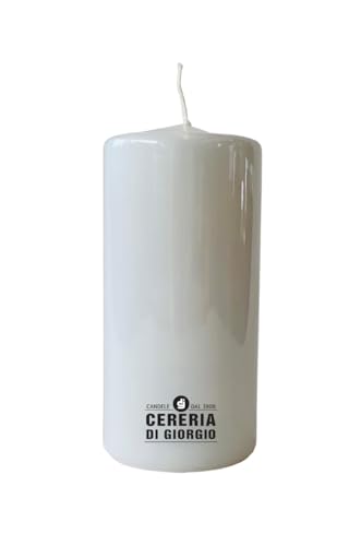 Kerze Durchmesser 7 cm Höhe 15 cm - Weiß von Cereria di Giorgio