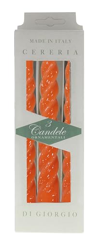 Lackierte Kerzen Tortiglione Ø 2,2 cm H 21 cm - 3 Stück - Orange Lackierte Kerzen Tortiglione Ø 2,2 cm H 21 cm - 3 Stück - Orange von Cereria di Giorgio