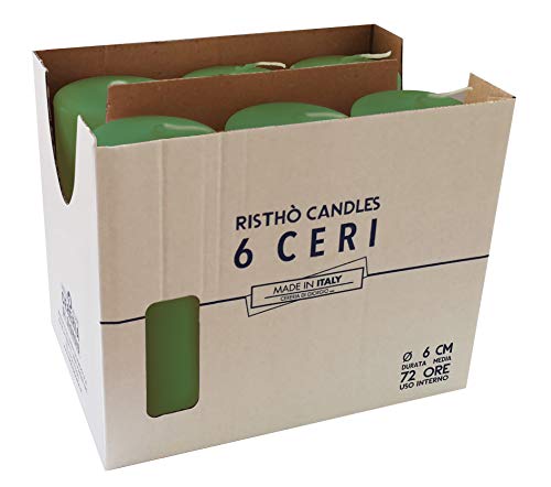 Risthò 56202_44 Kerzen, Wachs, Moosgrün, Einheitsgröße von Cereria di Giorgio
