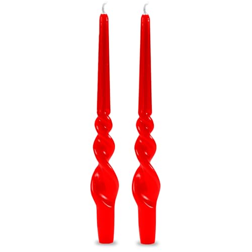 Set mit 2 gewollten Kerzenleuchtern, lackiert, Handarbeit, Höhe 30 cm, Cereria di Giorgio – Farbe Rot Set mit 2 gewollten Kerzenleuchtern, lackiert, Handarbeit, Höhe 30 cm, Cereria di Giorgio – Farbe Rot von Cereria di Giorgio