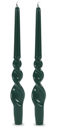 Set mit 4 handgefertigten Kerzen mit Spirale Voluta - Höhe 30 cm - Dunkelgrün - Cereria Di Giorgio Set mit 4 handgefertigten Kerzen mit Spirale Voluta - Höhe 30 cm - Dunkelgrün - Cereria Di Giorgio von Cereria di Giorgio