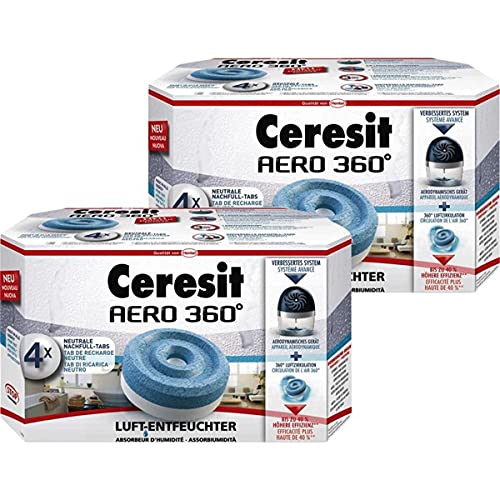 Henkel Ceresit Luft-Entfeuchter-Tabs AERO 360 Nachfüller 4x450g Tab (2er Pack) von Ceresit