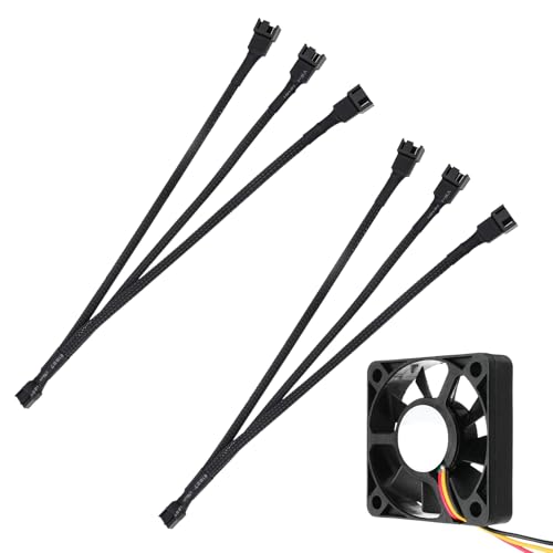 4 Pin Y Splitter 1 zu 3, Y Kabel für Lüfter PWM 4 Pin 2 Stück, Fan Splitter Kabel 4 Pin, PWM Lüfter Splitter, 3-Wege 4-Pin PWM Kabel, 3 Wege PWM Lüfter Adapter Verlängerung PWM Fan Splitter von Cerioll