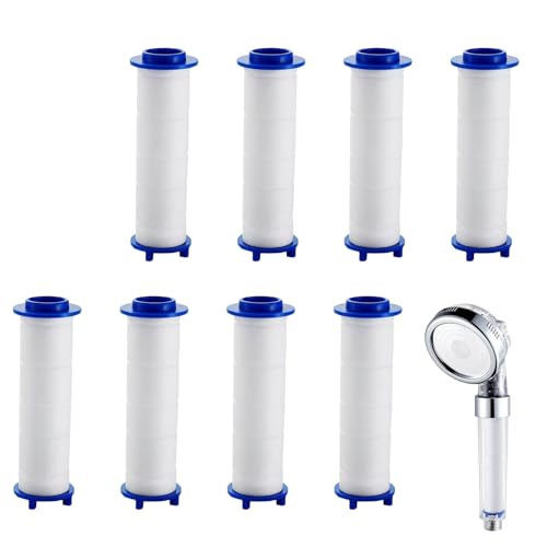 8 Stück Ersatzfilterpatrone für Handbrause, PP Baumwolle Filter, Baumwolle Filter für Duschkopf, 8 x 2,4 cm Duschkopf Ersatz-Filter für Regenduschkopf Duschkopf Filter Duschfilter Wasserfilter Dusche von Cerioll