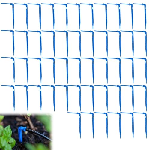Bewässerung Pfeil-Tropfer, 50 Stück Bewässerung Sprinkler, Emitter, 3/5 mm Schlauch, Bewässerungsset, Gewächshaus, Gartenbeschläge (Blau) von Cerioll