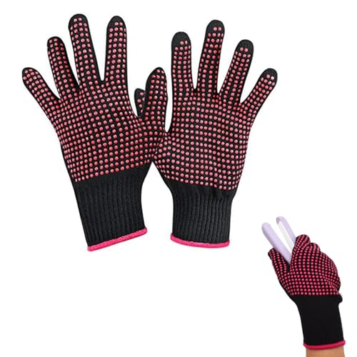 Cerioll Hitzebeständige Handschuhe, Thermo-Handschuhe, Frisierhandschuh, hitzebeständiger Handschuh für Frisuren, Salon-Handschuhe, professionelle Handschuhe, robust und hitzebeständig, Rosa von Cerioll