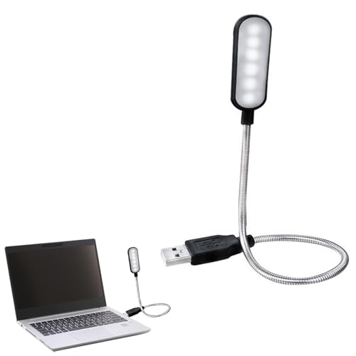 Cerioll USB Anschluss Leselampe, USB Schwanenhals Lampe, Notebook-Leselampe, Flexibeles LED Leselicht Mit Schwanenhals, Für Buch, Laptop PC Computer, Schwarz von Cerioll