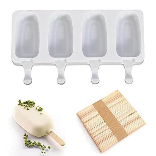 Cerioll Eis Am Stiel Formen Silikonformen, Eis Am Stiel Silikon, Eiscremeform Mit 50 Eisstiele Holz Und Silikondeckel, DIY Frozen Dessert Eisformen Für Kinder Erwachsene Cerioll Eis Am Stiel Formen Silikonformen, Eis Am Stiel Silikon, Eiscremeform Mit 50 Eisstiele Holz Und Silikondeckel, DIY Frozen Dessert Eisformen Für Kinder Erwachsene von Cerioll