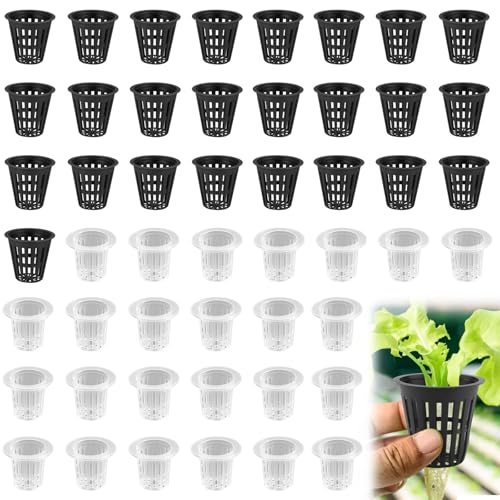 Hydrokultur Netztöpfe, 50 Pcs Net Pot Hydroponics, Wasserkultur Pflanzkorb, Netzbecher Für Hydroponik, Kunststoff Hydroponics Netztopf, Plant Net Cup Töpfe Für Hydrokultur, Garten, Balkon, Bepflanzung von Cerioll