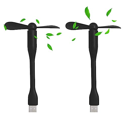 Mini USB Ventilator,90mm USB Ventilator Mit Flexiblem Hals,2 Stücke Flexibler Mini-USB-Ventilator,Mini Ventilator USB Telefon Fan,Abnehmbarer Lüfter Für PC Powerbank,Mini-USB-Ventilator(Schwarz) von Cerioll