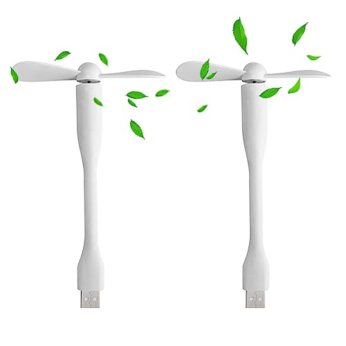 Mini USB Ventilator,90mm USB Ventilator Mit Flexiblem Hals,2 Stücke Flexibler Mini-USB-Ventilator,Mini Ventilator USB Telefon Fan,Abnehmbarer Lüfter Für PC Powerbank,Mini-USB-Ventilator(Weiss) von Cerioll