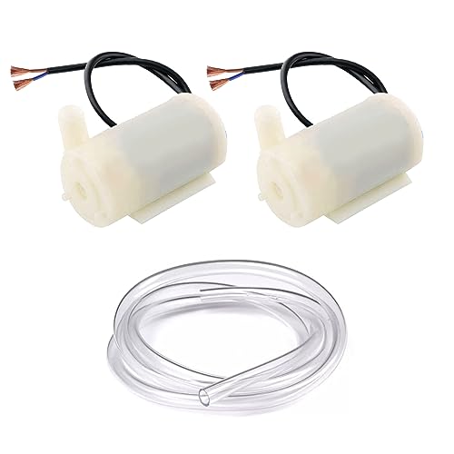 Mini Wasserpumpe 3V, Micro Motorpumpe DC 3V, 2PCS Mini Tauchpumpe 3V, Motorpumpe Wasserpumpen DC 3V, Mini-Micro-Tauchmotor, Mini Water Pump Submersible, 3M PVC Schlauch Für Aquarium, Micro Wasserpumpe von Cerioll