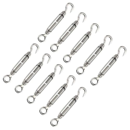 Spannschlösser,Spannschlösser Edelstahl, Draht Spanner Aus Edelstahl,Seilspann, Seilspanner,Seilspanner Edelstahl,Spannschloss Drahtspanner,Drahtseil Spanner,Drahtspanner Mit Haken(M4,10 Stück) von Cerioll
