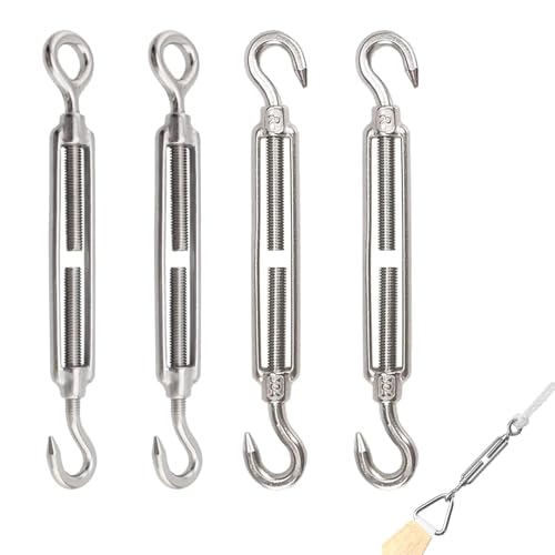 Spannschlösser,Spannschlösser Edelstahl, Draht Spanner Aus Edelstahl,Seilspann, Seilspanner,Seilspanner Edelstahl,Spannschloss Drahtspanner,Drahtseil Spanner,Drahtspanner Mit Haken(M5,4 Stück) von Cerioll