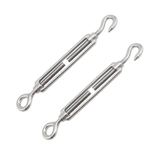 Spannschlösser,Spannschlösser Edelstahl, Draht Spanner Aus Edelstahl,Seilspann, Seilspanner,Seilspanner Edelstahl,Spannschloss Drahtspanner,Drahtseil Spanner,Drahtspanner Mit Haken(M4,2 Stück) von Cerioll