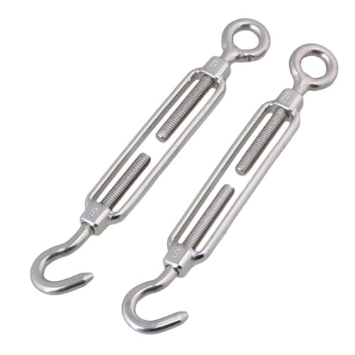 Spannschlösser,Spannschlösser Edelstahl, Draht Spanner Aus Edelstahl,Seilspann, Seilspanner,Seilspanner Edelstahl,Spannschloss Drahtspanner,Drahtseil Spanner,Drahtspanner Mit Haken(M5,2 Stück) von Cerioll