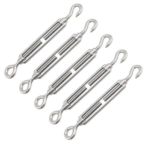 Spannschlösser,Spannschlösser Edelstahl, Draht Spanner Aus Edelstahl,Seilspann, Seilspanner,Seilspanner Edelstahl,Spannschloss Drahtspanner,Drahtseil Spanner,Drahtspanner Mit Haken(M6,5 Stück) von Cerioll