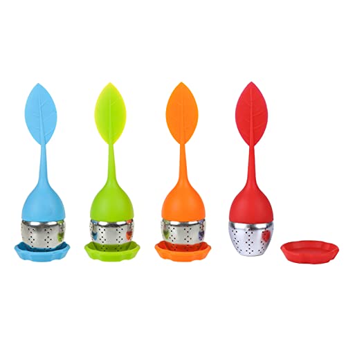 Tea Infuser, Teesieb Teeei Silikon, Teesieb Für Losen Tee, Tee-Ei Aus Rostfreiem Edelstahl, Tea Strainers, Teefilter mit Silikon-Griffen & Auffangbehälter für losen Teeblätter Tea Infuser, Teesieb Teeei Silikon, Teesieb Für Losen Tee, Tee-Ei Aus Rostfreiem Edelstahl, Tea Strainers, Teefilter mit Silikon-Griffen & Auffangbehälter für losen Teeblätter von Cerioll