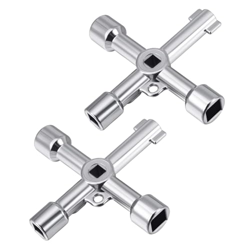 Universal-Schlüssel, Schaltschrankschlüssel, 4 Wege Multifunktionsschlüssel, 2 Pcs Multifunktionsschlüssel, Elektroschrank Schlüssel, 4 Wege Utilities Schlüssel, Praktischer Multifunktionale Cross Key von Cerioll