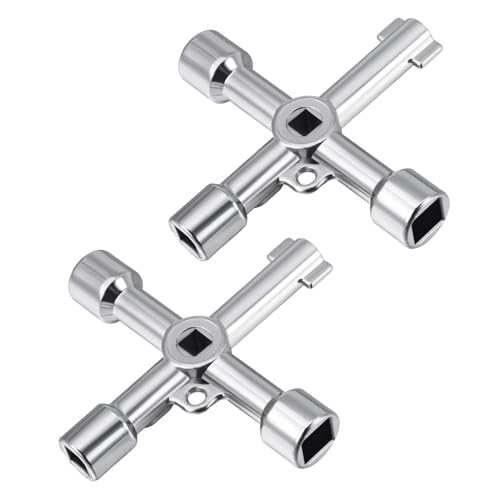 Cerioll Universal-Schlüssel, 4-Wege Multifunktionsschlüssel, 2 Pcs, Elektroschrank Schlüssel, Praktischer Multifunktionaler Cross Key von Cerioll
