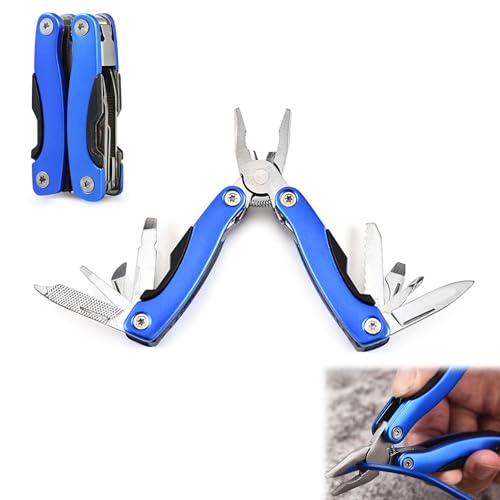 Werkzeug Multifunktionszange,Multifunktionszange,11-in-1 Faltbar Multitool Werkzeug,Faltbare Multitool Werkzeug,11 in 1 Multifunktionszange mit Spitzzange,Messer,Säge,Flaschenöffner,Schraubendreher von Cerioll