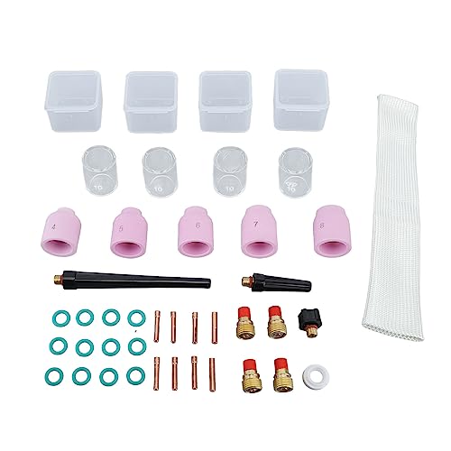 38pcs TIG Gaslinse Kit Glas Tasse O Ringdichtung Plasmaschneider Taschenlampe WP9 20 25Tig 38pcs TIG Gaslinse Kit Glas Tasse O Ringdichtung Plasmaschneider Taschenlampe WP9 20 25Tig von Cerlyiont
