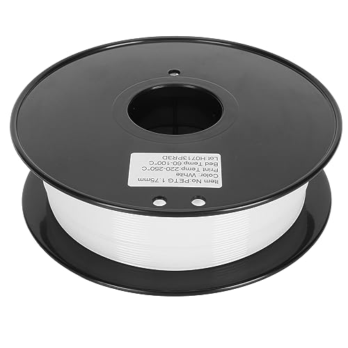 3D -Drucker -Filament Professional 1,75 mm Durchmesser 1 kg 2,2 Pfund Spulengenauigkeit 0,02 mm PETG -Filament für 3D -Drucker (Weiß) von Cerlyiont