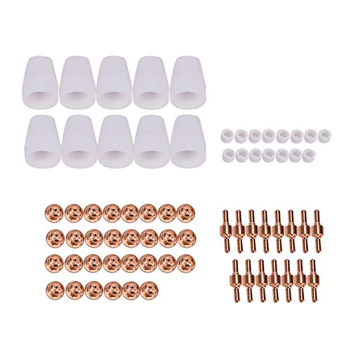 70pcs Plasma Shield Cup Elektrodenspitze Gasring-Anpassung PT-31-40 Plasma Schneidfackelzubehör Kit für Cut-40 Cut-40d CT312 Super160 WSD-40 von Cerlyiont