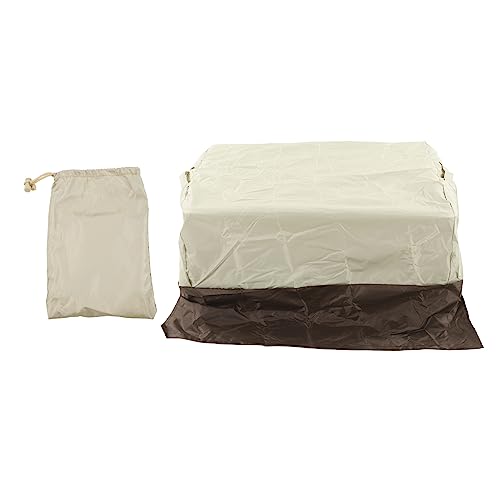 BBQ Grillabdeckung wasserdichtes Oxford -Stoff im Freien Regenfeste, staubdestfestes, sonnendicht eingebaut in Grill Top Cover (Schwarz) (Beige mit Kaffeefarbe) von Cerlyiont