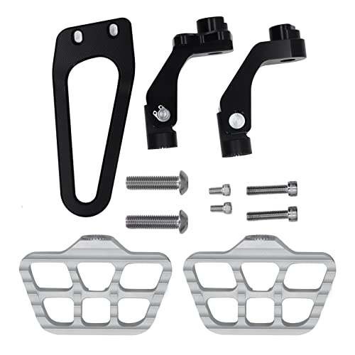 Cerlyiont Heckpedal links rechter Fußstützenhalter R18 2020 später einzigartige rotierbare hohe Haltbarkeit CNC Aluminium Edelstahl (Silber) von Cerlyiont