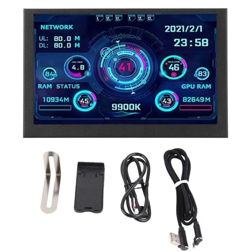 Computertemp 5 -Zoll -IPS -Anzeige Typ C Anpassbares Layout PC -CPU -Datenmonitor für Desktop -Gaming -Chassis von Cerlyiont