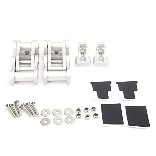 Haubenriegel CNC Aluminiumlegierung Bonnet Lock Fit JK JKU 2007-2018 Tür Sport Sahara Rubicon Freiheit Langable Hood Catch Kit Kit (Silber) von Cerlyiont